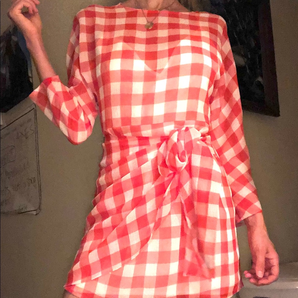 NEW/ Lovers&Friends checkered dress double layered